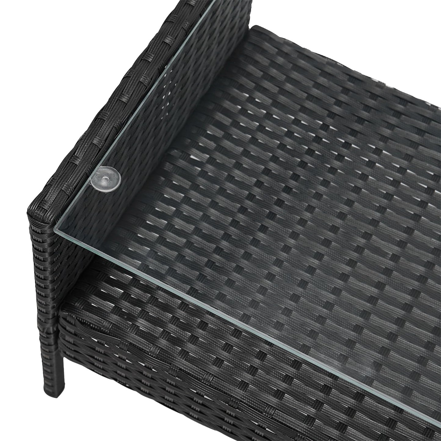 SVITA Brooklyn Gartenmöbel Poly Rattan Sitzgruppe Essgruppe Set Sofa-Garnitur Lounge Schwarz