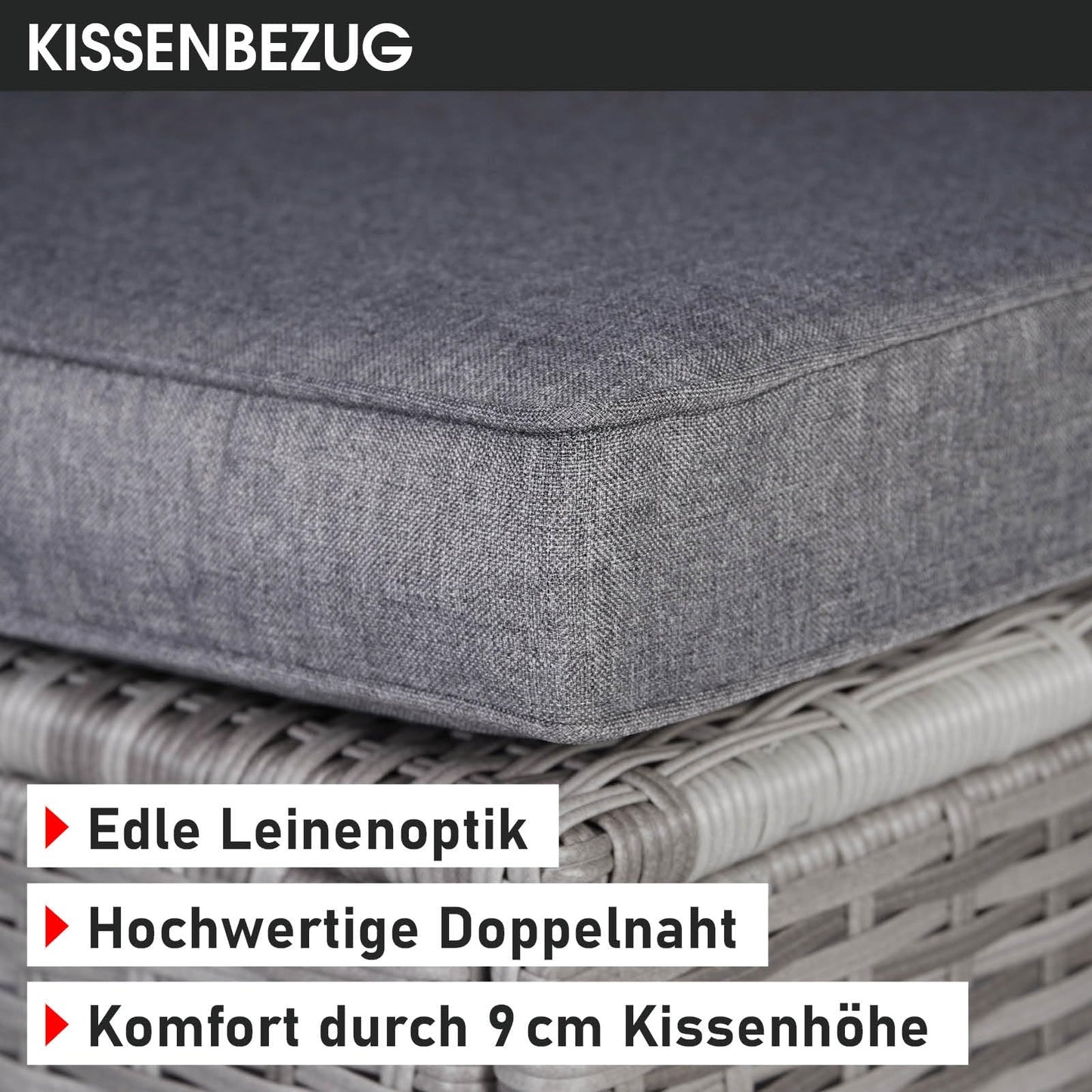 BRAST® Gartenmöbel Lounge Set | 4-5 Personen viele Modelle & Farben | inkl. extra Dicke Kissen | TÜV geprüft | Outdoor Loungemöbel Sitzgruppe Essgruppe Garnitur | Royal Grau