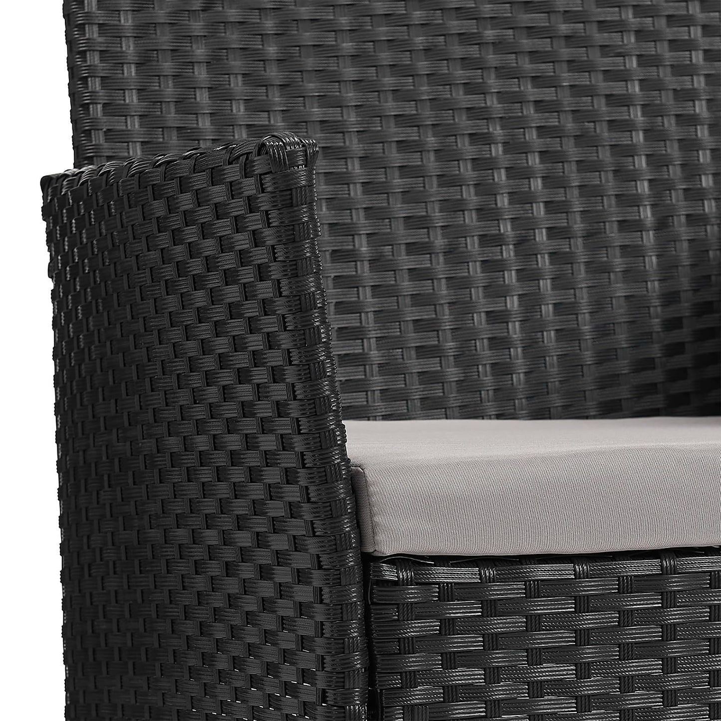 SVITA Brooklyn Gartenmöbel Poly Rattan Sitzgruppe Essgruppe Set Sofa-Garnitur Lounge Schwarz