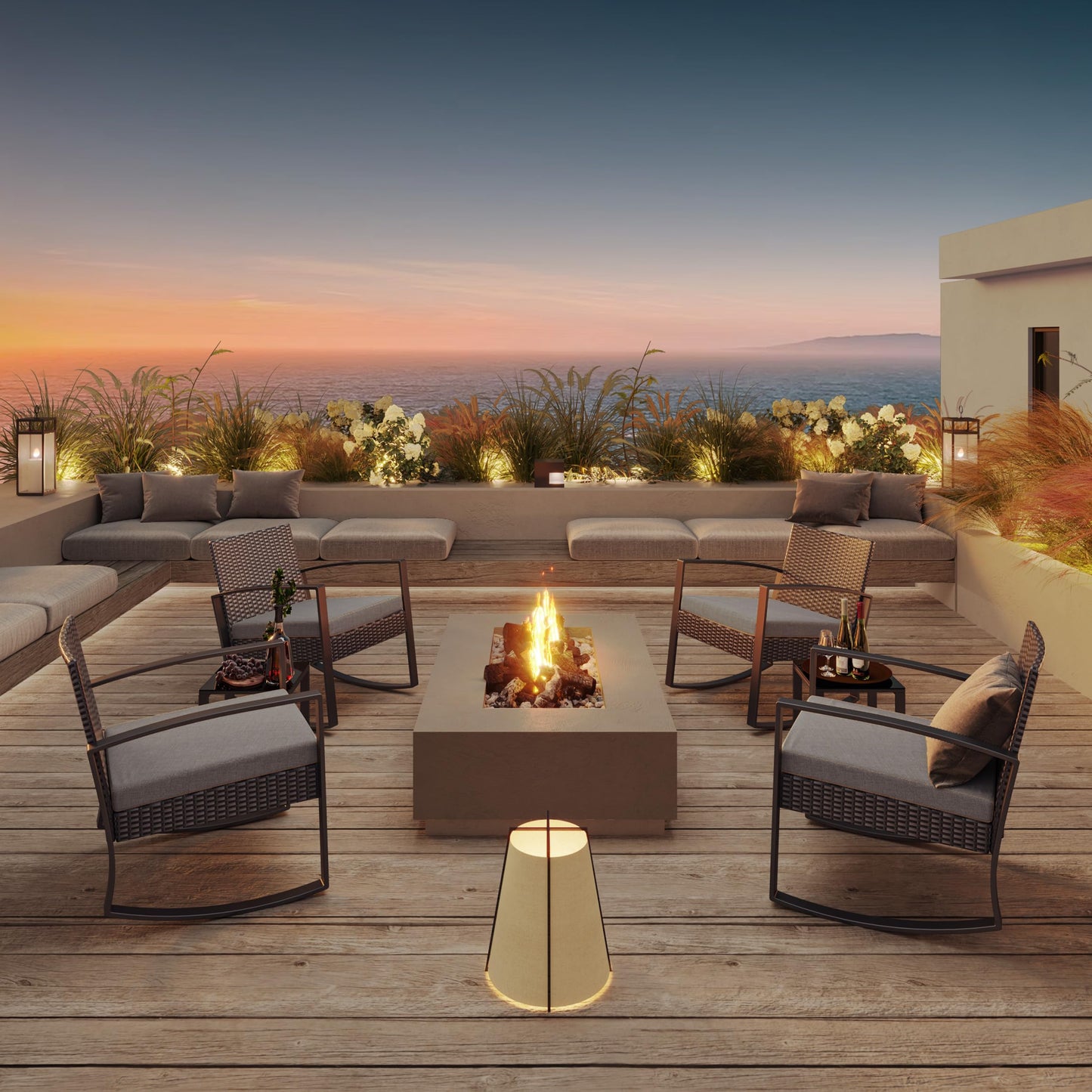 Bealife Gartenmöbel Set 3-teilig – Balkon Lounge für 2 Personen mit Tisch & Stühlen, Wetterfest & komfortabel, Grau